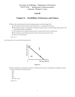 Lab #8 Chapter 8 &mdash; Possibilities, Preferences, and Choices