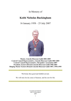 Keith N Buckingham - Lincoln Diocesan Guild of Church Bell Ringers