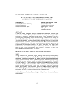 ACTIVITY-BASED COST-VOLUME-PROFIT ANALYSIS: ANOTHER