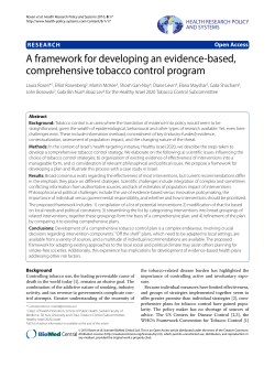 A framework for developing an evidence