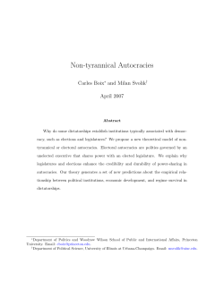 Non-tyrannical Autocracies