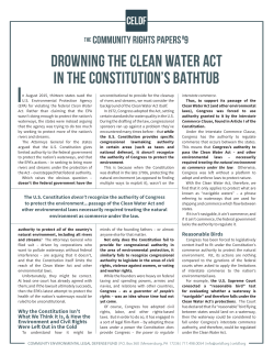 drowning the clean water act in the constitution`s bathtub
