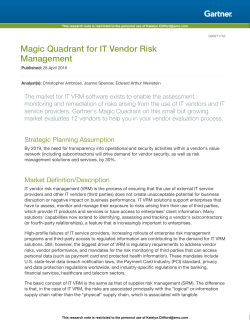 Magic Quadrant for IT Vendor Risk Management