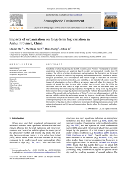 Impacts of urbanization on long-term fog variation in Anhui