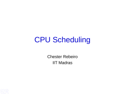 CPU Scheduling - CSE-IITM