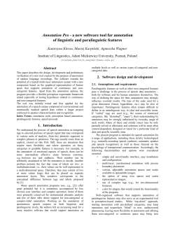 Annotation Pro - a new software tool for annotation of linguistic and