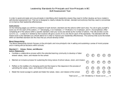Leadership Standards for Principals and Vice-Principals in