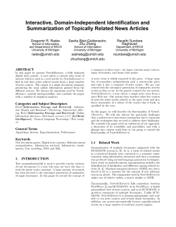 Short demo paper on NewsInEssence