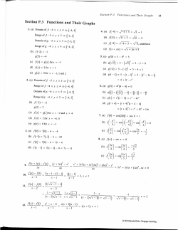 Section P.3 Functions and Their Graphs (e) g(x) = 0 for x =