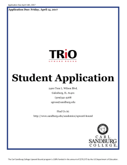 Student Application Packet 2017