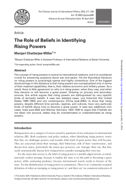 The Role of Beliefs in Identifying Rising Powers - BU Blogs