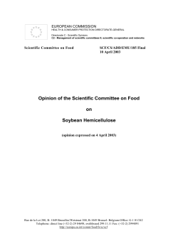 Opinion of the Scientific Committee on Food on Soybean