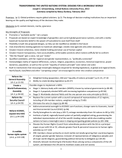 TRANSFORMING THE UNITED NATIONS SYSTEM: DESIGNS FOR