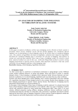 an analysis of damping type influence to vibration of elastic systems
