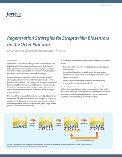 Regeneration Strategies for Streptavidin Biosensors on the Octet