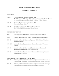 Curriculum Vitae - Department of Art History - UW