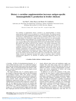 Dietary L-carnitine supplementation increases antigen