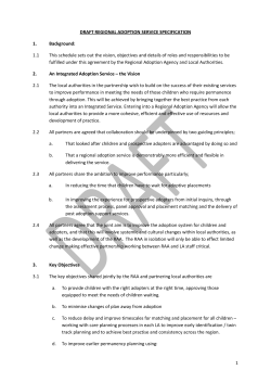 1 DRAFT REGIONAL ADOPTION SERVICE SPECIFICATION 1