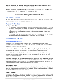 Club Constitution - Cheadle Running Club
