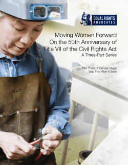 Part Three: A Gender Wage Gap That Won`t Close