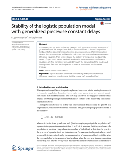 Stability of the logistic population model with generalized piecewise
