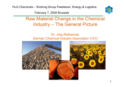 Raw Material Change in the Chemical Industry &ndash; The General Picture