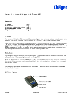 Instruction Manual Dr&auml;ger MSI Printer IR3