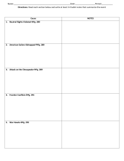 Cause NOTES 1. Neutral Rights Violated &rarr;Pg. 289 2. American