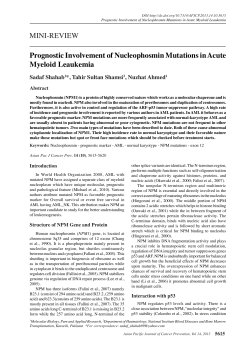 MINI-REVIEW Prognostic Involvement of NucleophosminMutations