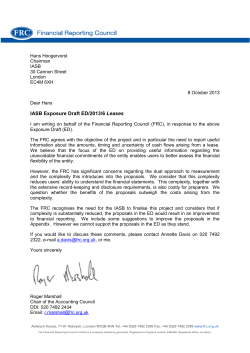 IASB Exposure Draft ED/2013/6 Leases