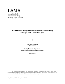 A Guide to Living Standards Measurement Study Surveys