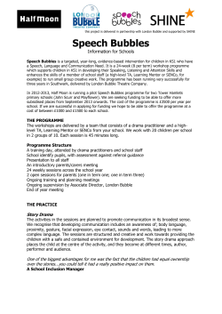 Speech Bubbles information for schools