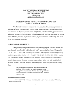Evolution of the Pregnancy Discrimination Act and Future Enforcement