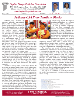 Pediatric OSA From Tonsils to Obesity