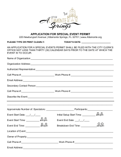 application for special event permit