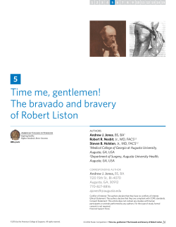 Time me, gentlemen! The bravado and bravery of Robert Liston