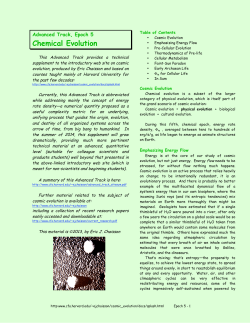 Chemical Evolution - Harvard University