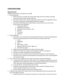 Cooking Merit Badge Requirements: