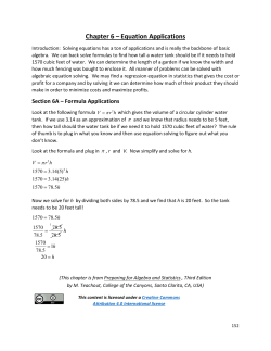 Chapter 6 &ndash; Equation Applications