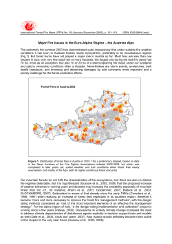 Major Fire Issues in the Euro-Alpine Region