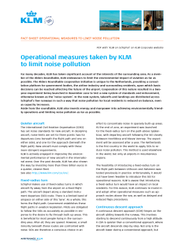 Operational measures taken by KLM to limit noise pollution