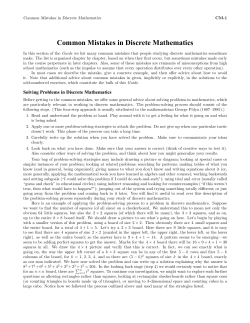 Common Mistakes in Discrete Mathematics