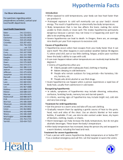 Hypothermia Facts - Kennebecasis Rowing Club