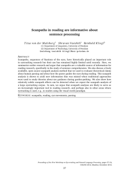 Scanpaths in reading are informative about sentence processing