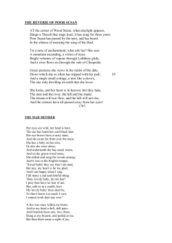 THE REVERIE OF POOR SUSAN AT the corner of Wood Street