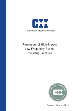 Precursors of High-Impact, Low Frequency Events