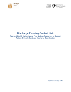 Discharge Planning Contact List