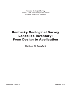 Kentucky Geological Survey Landslide Inventory: From Design to