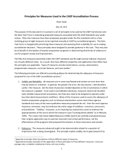Principles for Measures Used in the CAEP Accreditation Process