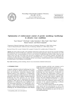 Optimization of reinforcement content of powder metallurgy